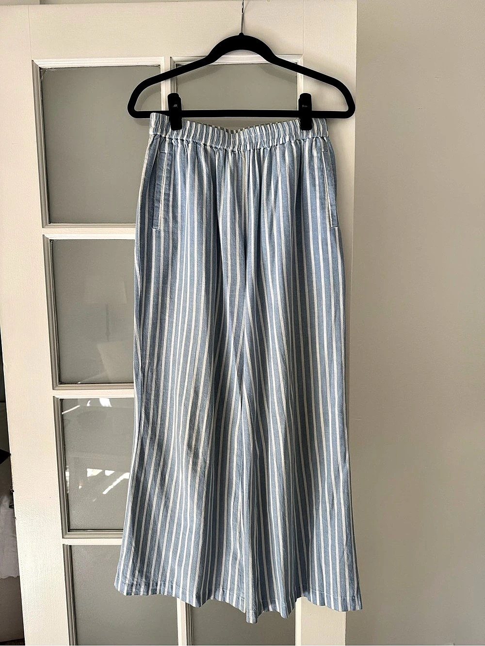 Mille Cotton Striped Wide Leg Pants